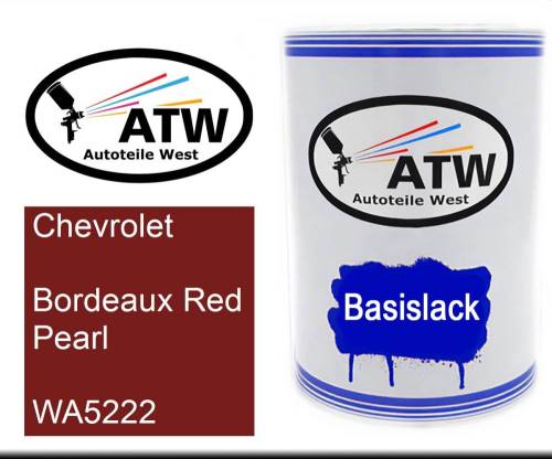 Chevrolet, Bordeaux Red Pearl, WA5222: 500ml Lackdose, von ATW Autoteile West.